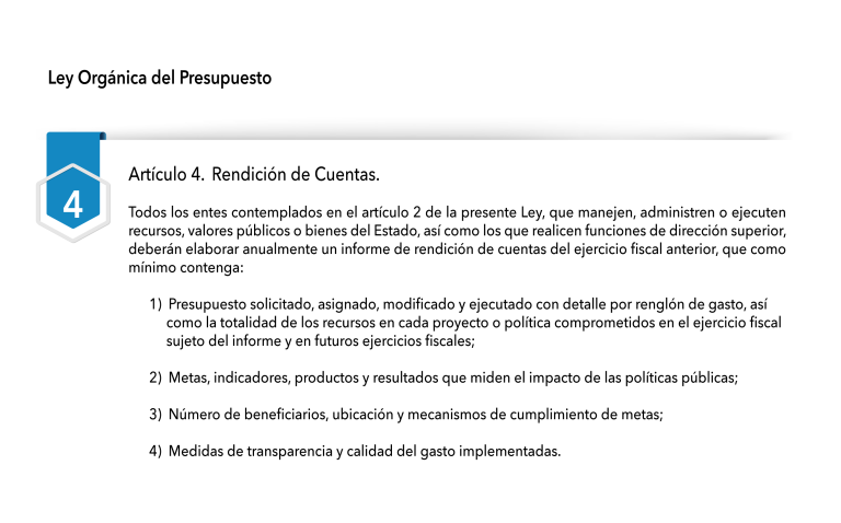 Artículo 4. Rendición de Cuentas.