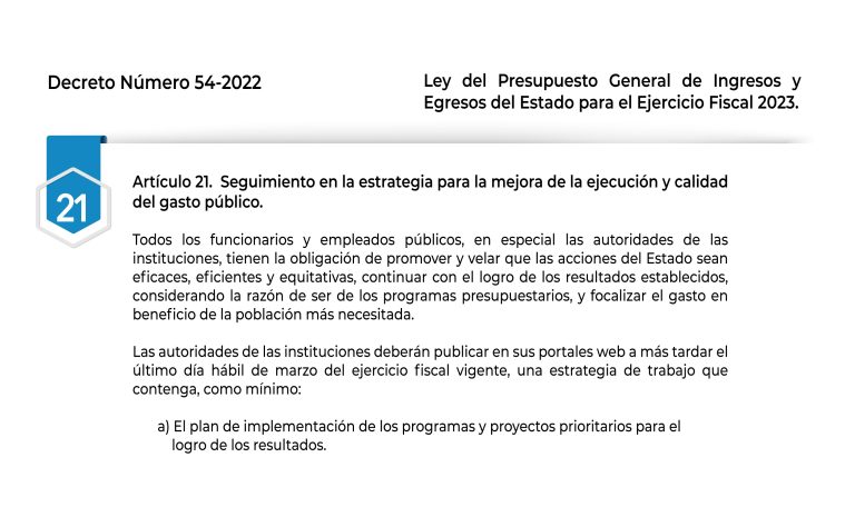 Artículo 21. Seguimiento en la estrategia.