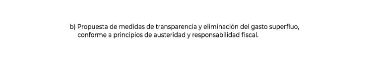 B) Propuesta de medidas de transparencia