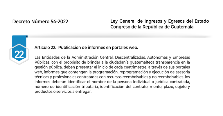 Articulo 22. Publicación de informes en portales web
