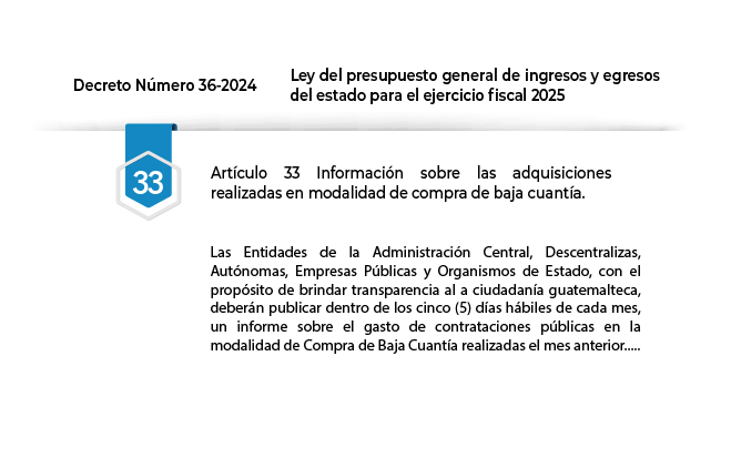 Artículo 33 Información sobre las adquisiciones